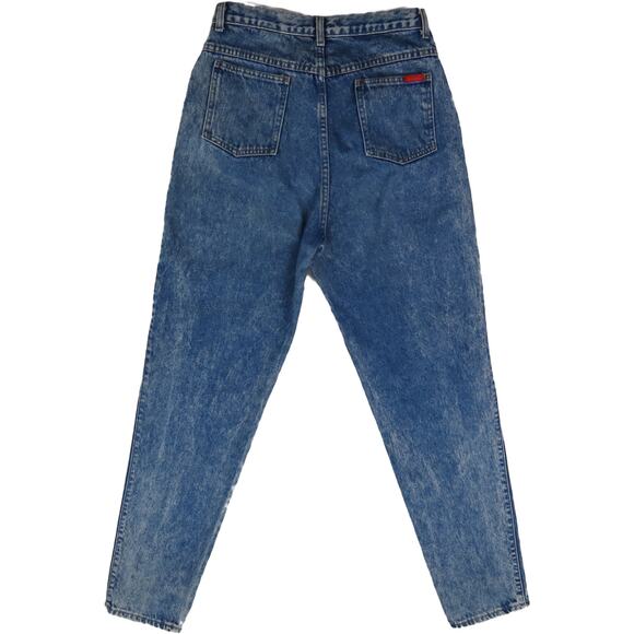 80s Vintage Bonjour Acid Wash Rocker Rock Grunge High Waisted Mom Denim Jeans 29 - Picture 2 of 5